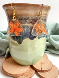 Autumn Orange Triangle Resin Earrings Autumn Orange Triangle Resin Earrings