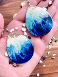 Large Teardrop Ocean-Inspired Handmade Resin Earrings Large Teardrop Ocean-Inspired Handmade Resin Earrings