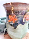 Autumn Orange Triangle Resin Earrings Autumn Orange Triangle Resin Earrings