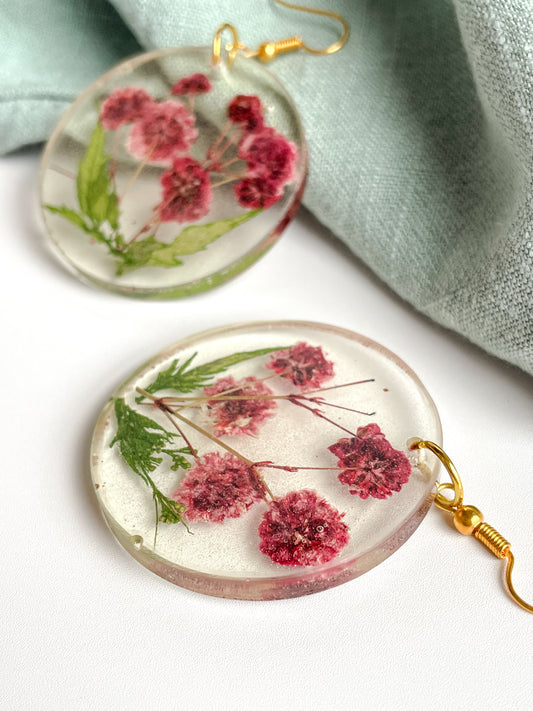 Fuchsia Mini Bloom Resin Earrings
