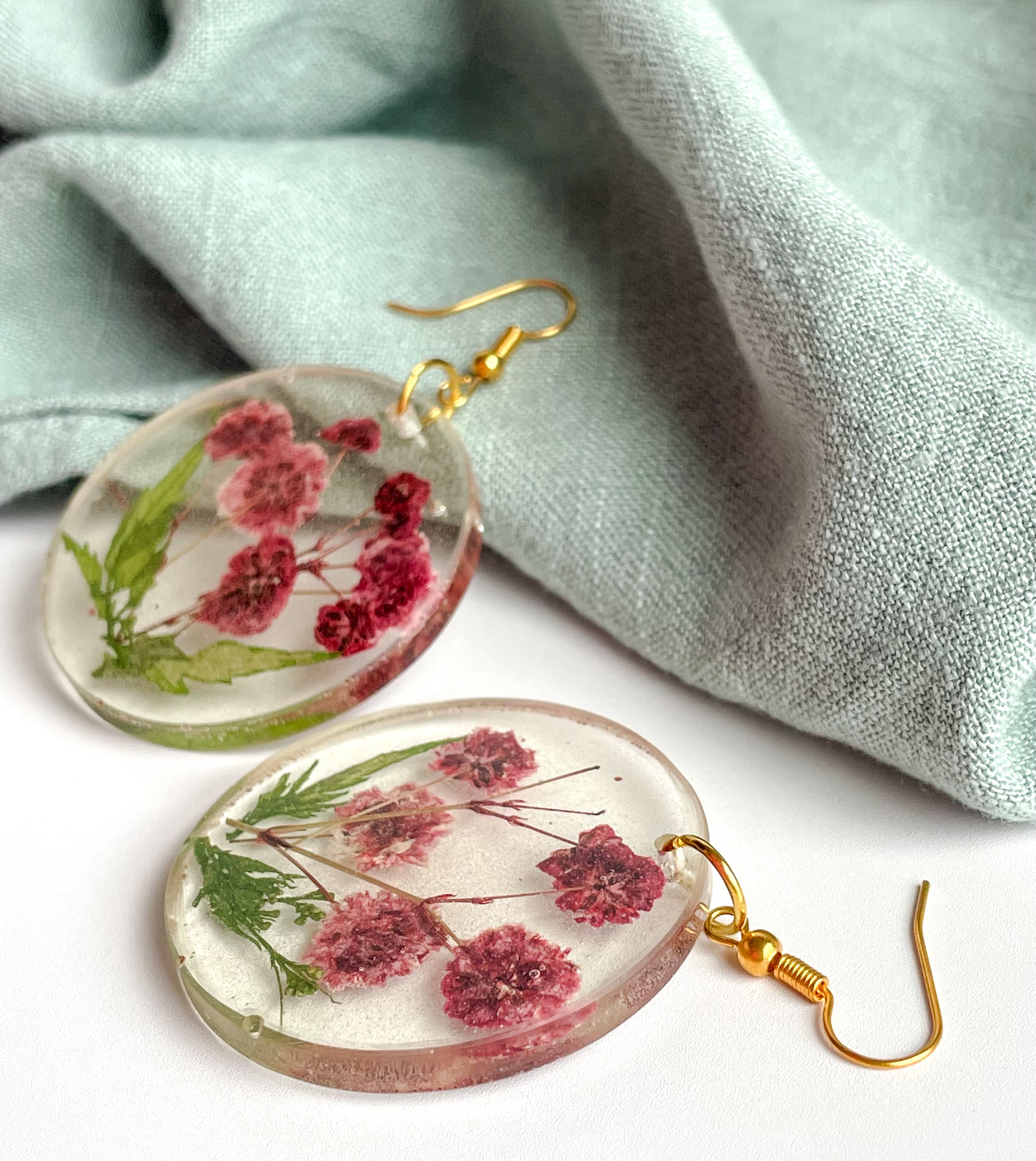 Fuchsia Mini Bloom Resin Earrings Fuchsia Mini Bloom Resin Earrings