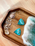 Triangle Ocean-Inspired Resin Earrings with Real Shells Triangle Ocean-Inspired Resin Earrings with Real Shells