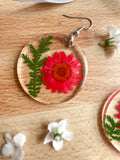 Handmade Red Flower Resin Earrings – Real Pressed Floral Jewelry Handmade Red Flower Resin Earrings – Real Pressed Floral Jewelry