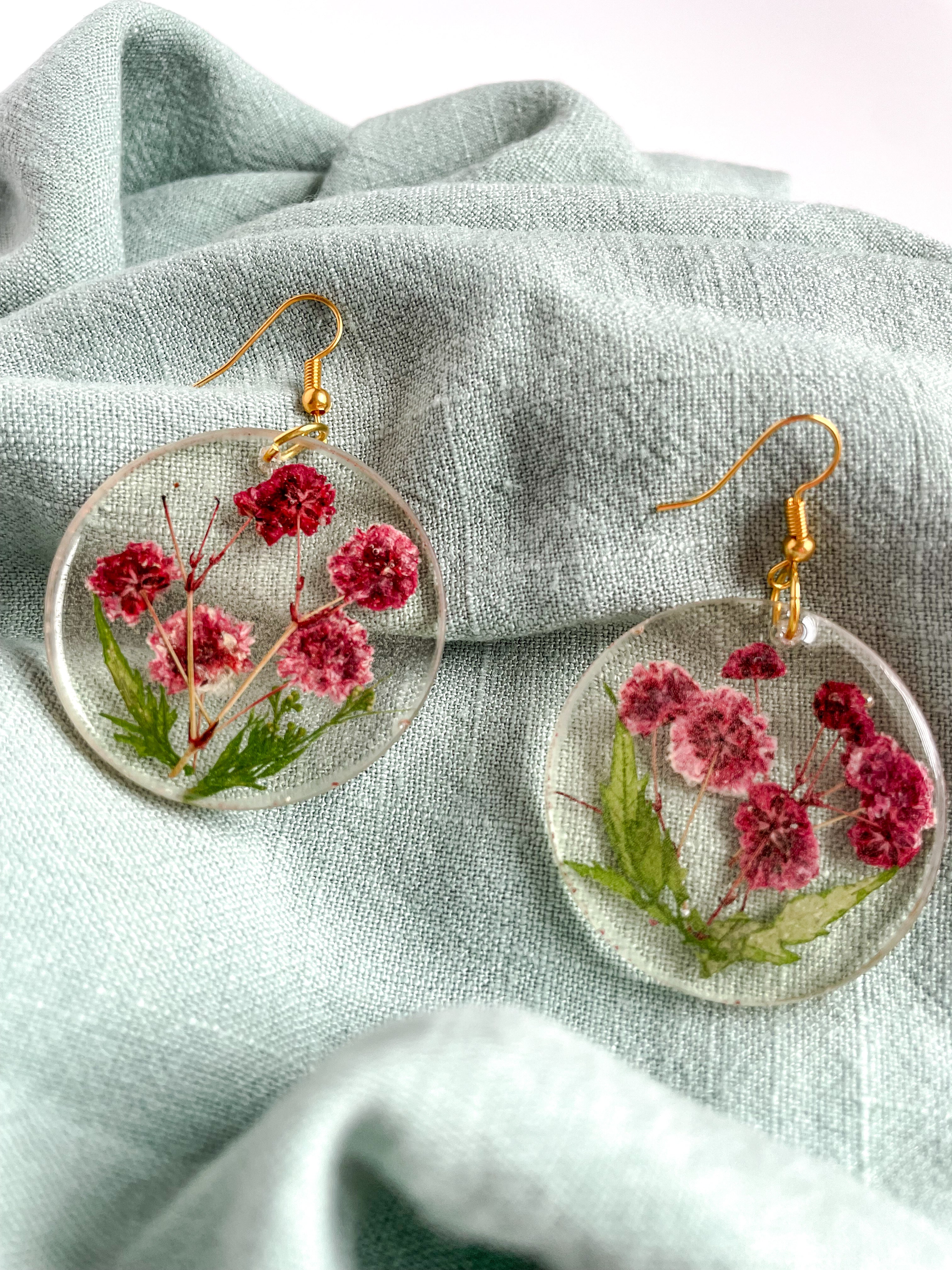 Fuchsia Mini Bloom Resin Earrings Fuchsia Mini Bloom Resin Earrings