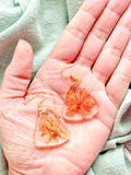 Autumn Orange Triangle Resin Earrings Autumn Orange Triangle Resin Earrings