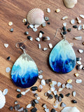 Large Teardrop Ocean-Inspired Handmade Resin Earrings Large Teardrop Ocean-Inspired Handmade Resin Earrings