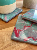 A Touch of Teal- Coasters- 4x A Touch of Teal- Coasters- 4x