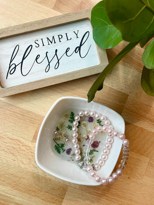 Floral Ceramic Botanical Trinket-Ring Dish