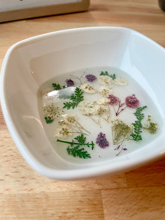 Floral Ceramic Botanical Trinket-Ring Dish