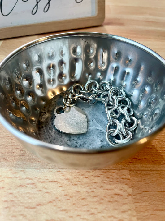 Gray Marble Metal Trinket-Ring Dish