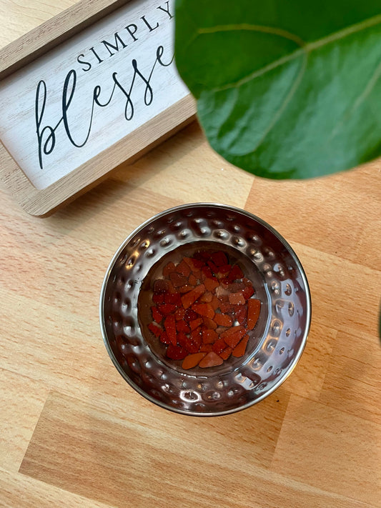 Red Jasper Metal Trinket-Ring Dish