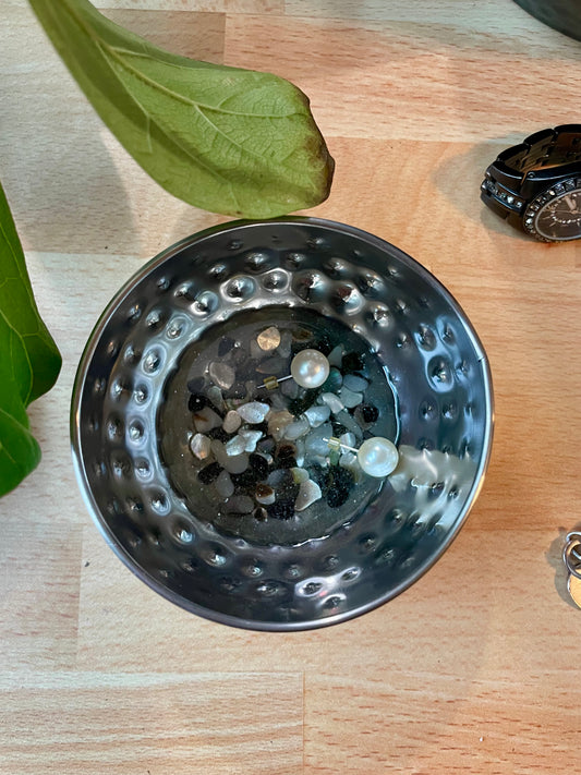 Abalone Stone Metal Trinket-Ring Dish