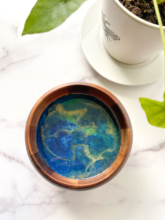 Blue Color Bloom Trinket-Ring Dish