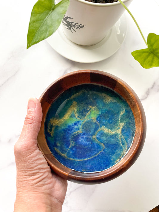 Blue Color Bloom Trinket-Ring Dish