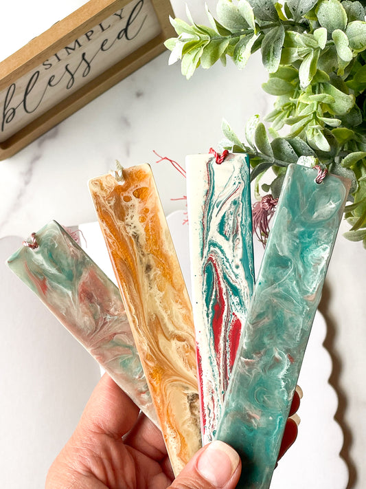 Fluid Art Swirl- Resin Bookmark Bundle (Set of 4) With Tassels • Handmade • One-of-a-Kind Designs