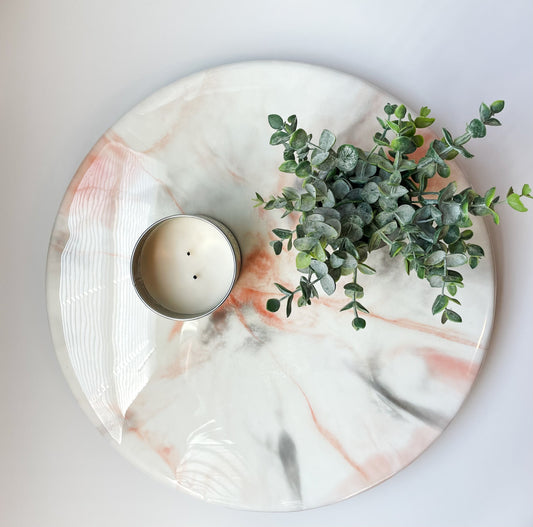 Fall-Inspired Marble Lazy Susan