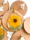 Large Yellow Flower Boho Chic Resin Earrings Large Yellow Flower Boho Chic Resin Earrings