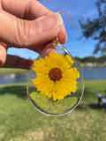 Large Yellow Flower Boho Chic Resin Earrings Large Yellow Flower Boho Chic Resin Earrings