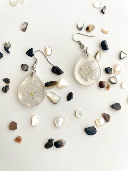 Mini Teardrop Lavender Resin Earrings