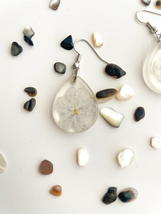 Mini Teardrop Lavender Resin Earrings