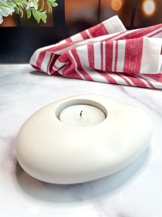 Natural White Stone Tealight Holder