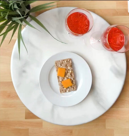 18" Carrara Marble Lazy Susan – Hand-Poured Resin Elegance