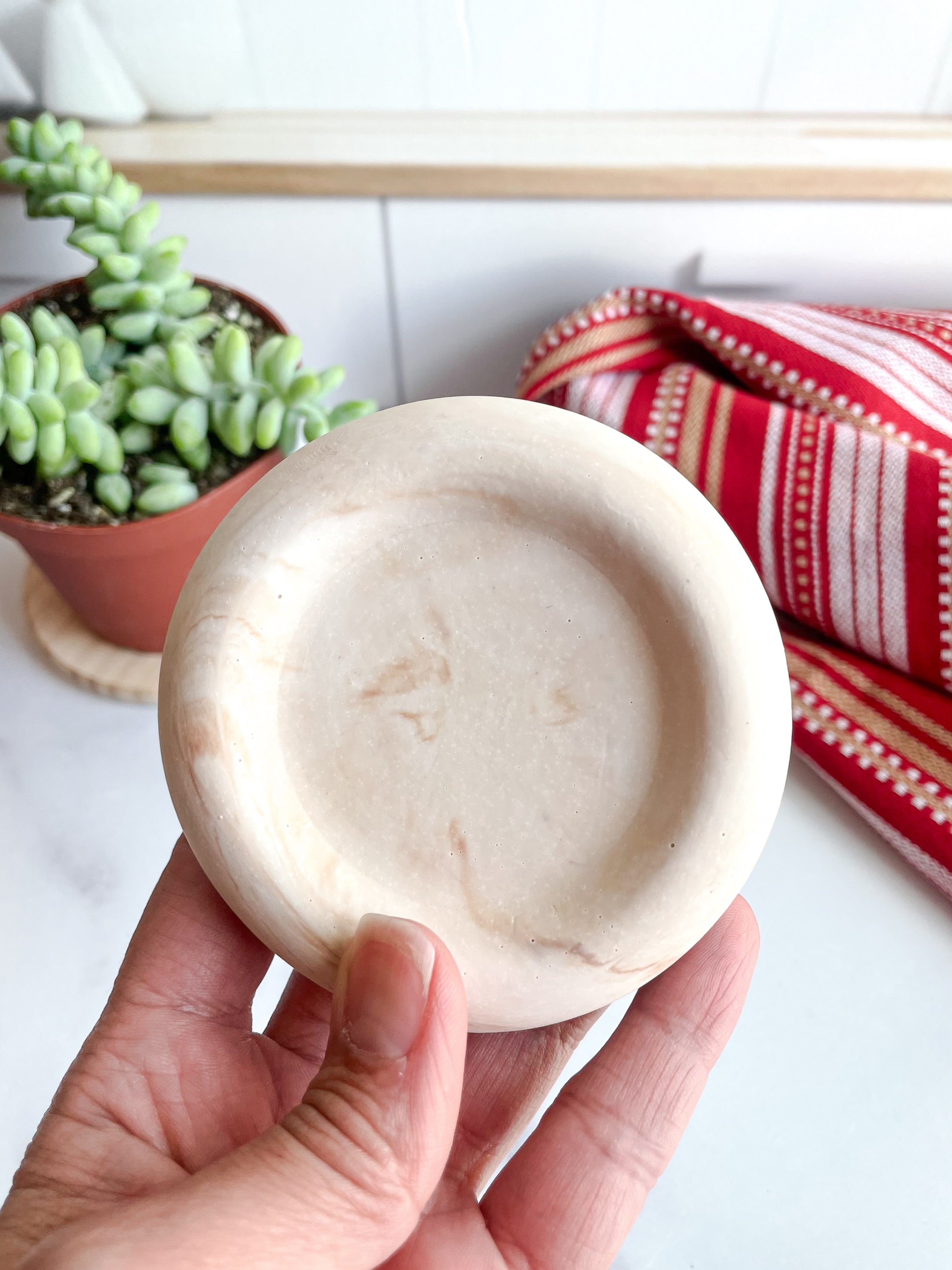 Coffee Marble Stone Ring Dish