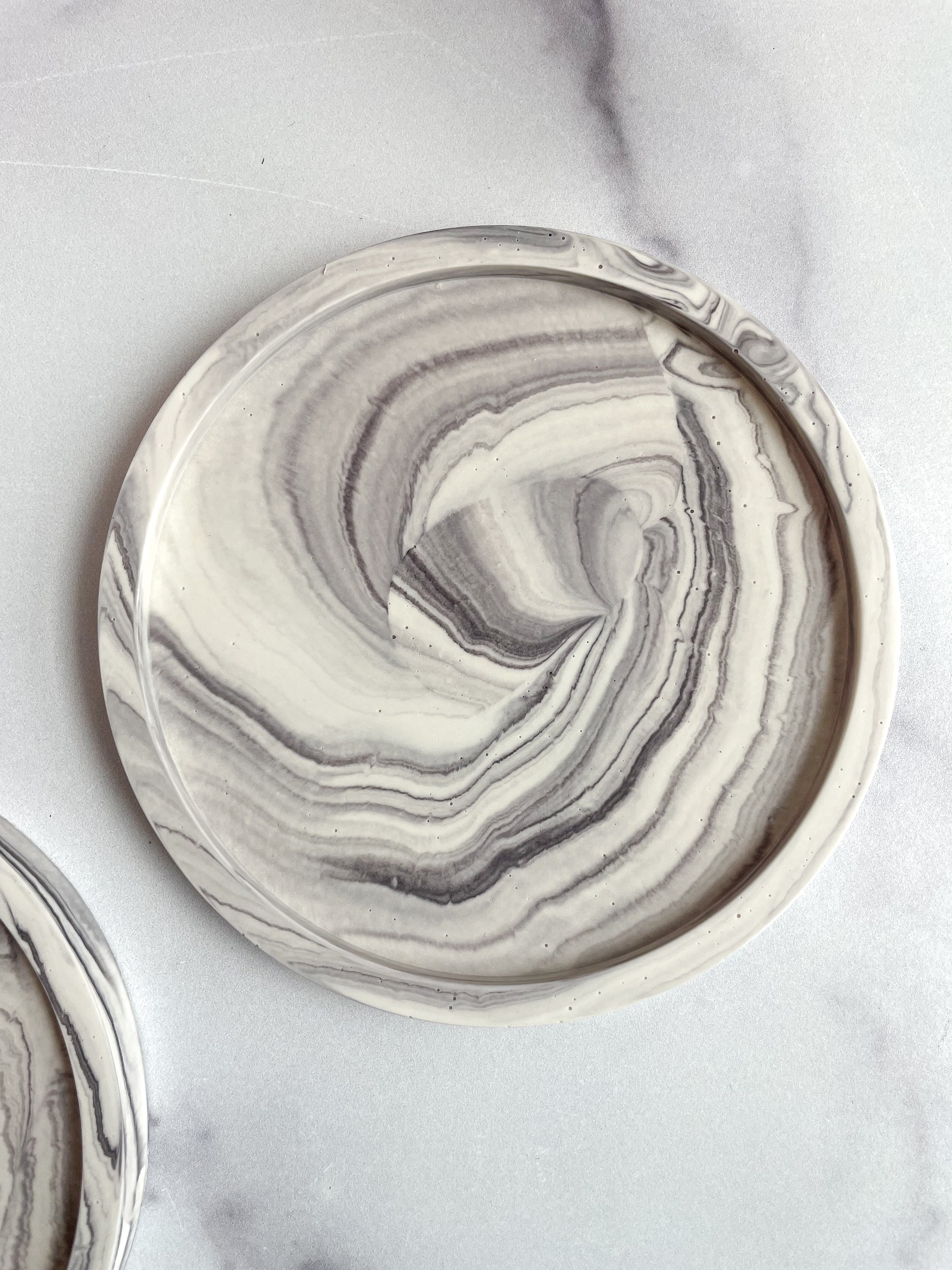 Gray Marble Stone Coasters – Set of 2