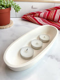 Natural White Stone Candle Vessel