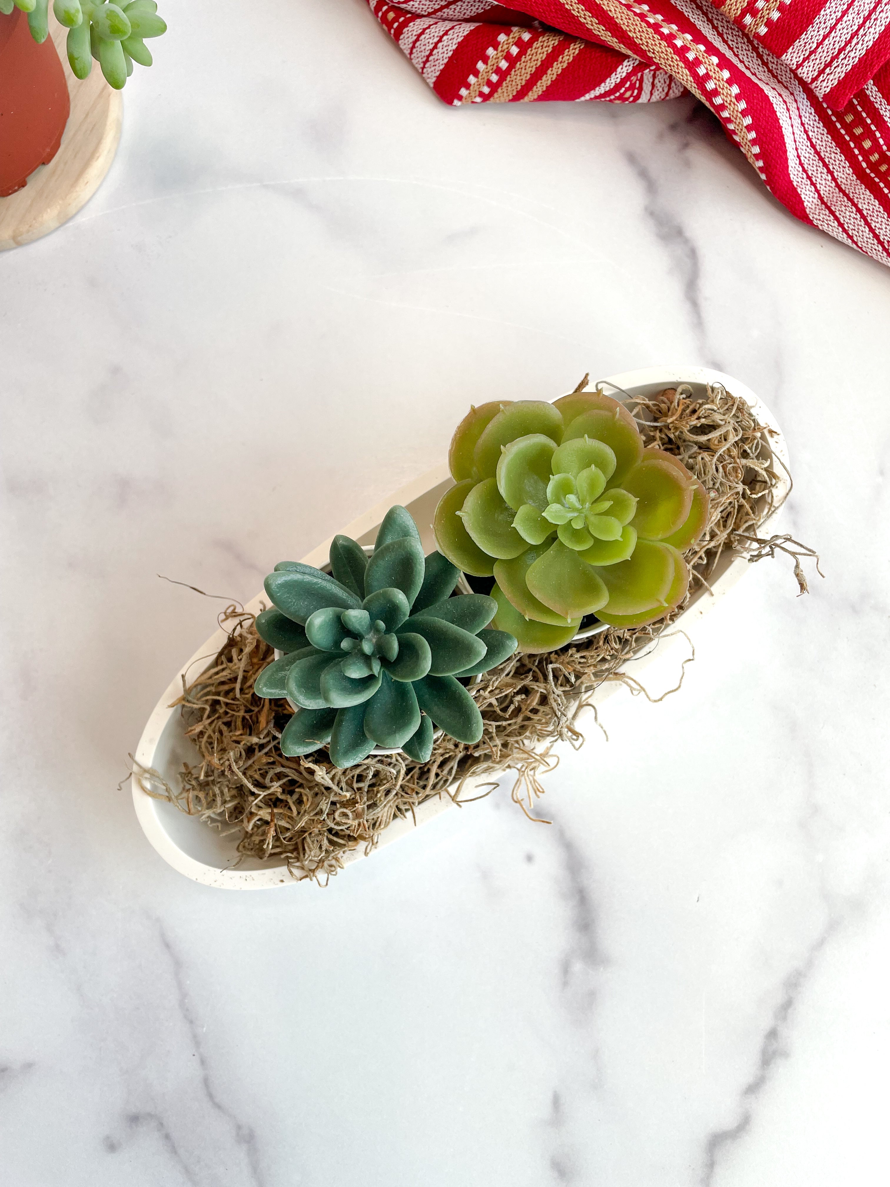 Natural White Stone Candle Vessel