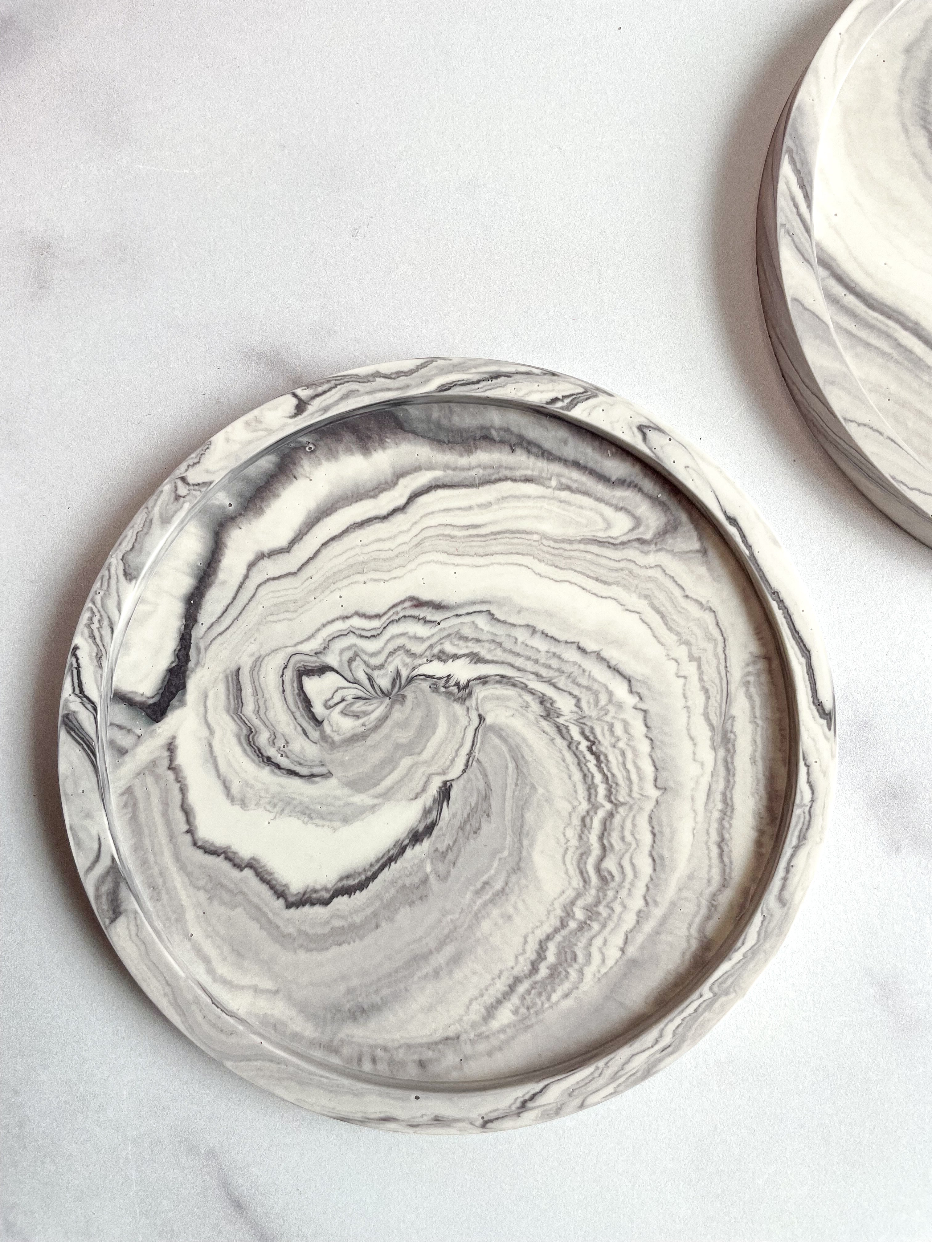 Gray Marble Stone Coasters – Set of 2
