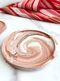 Terracotta Marble Stone Coasters – Set of 2