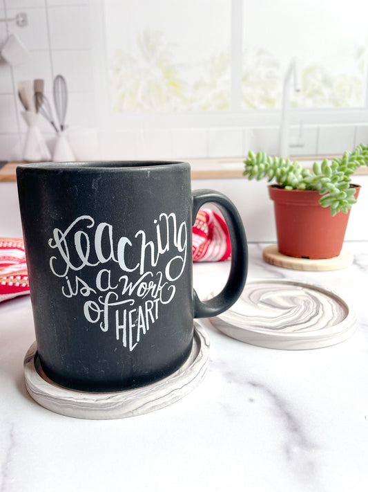 Gray Marble Stone Coasters – Set of 2