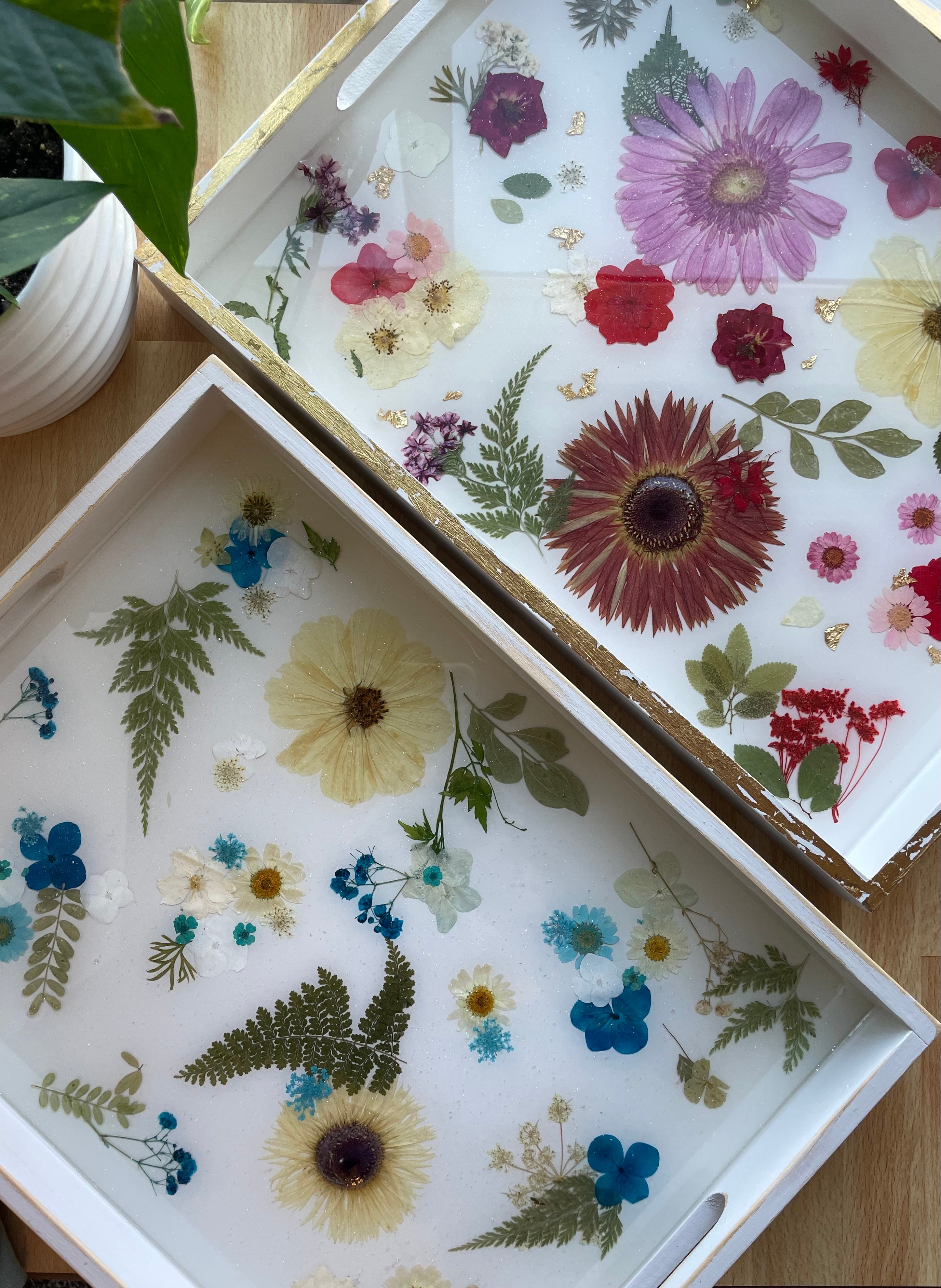 Blue Flower Serving Tray