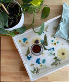 Blue Flower Serving Tray