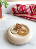 Coffee Marble Stone Ring Dish