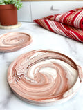 Terracotta Marble Stone Coasters – Set of 2