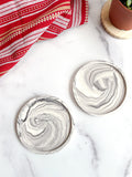 Gray Marble Stone Coasters – Set of 2