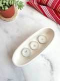 Natural White Stone Candle Vessel
