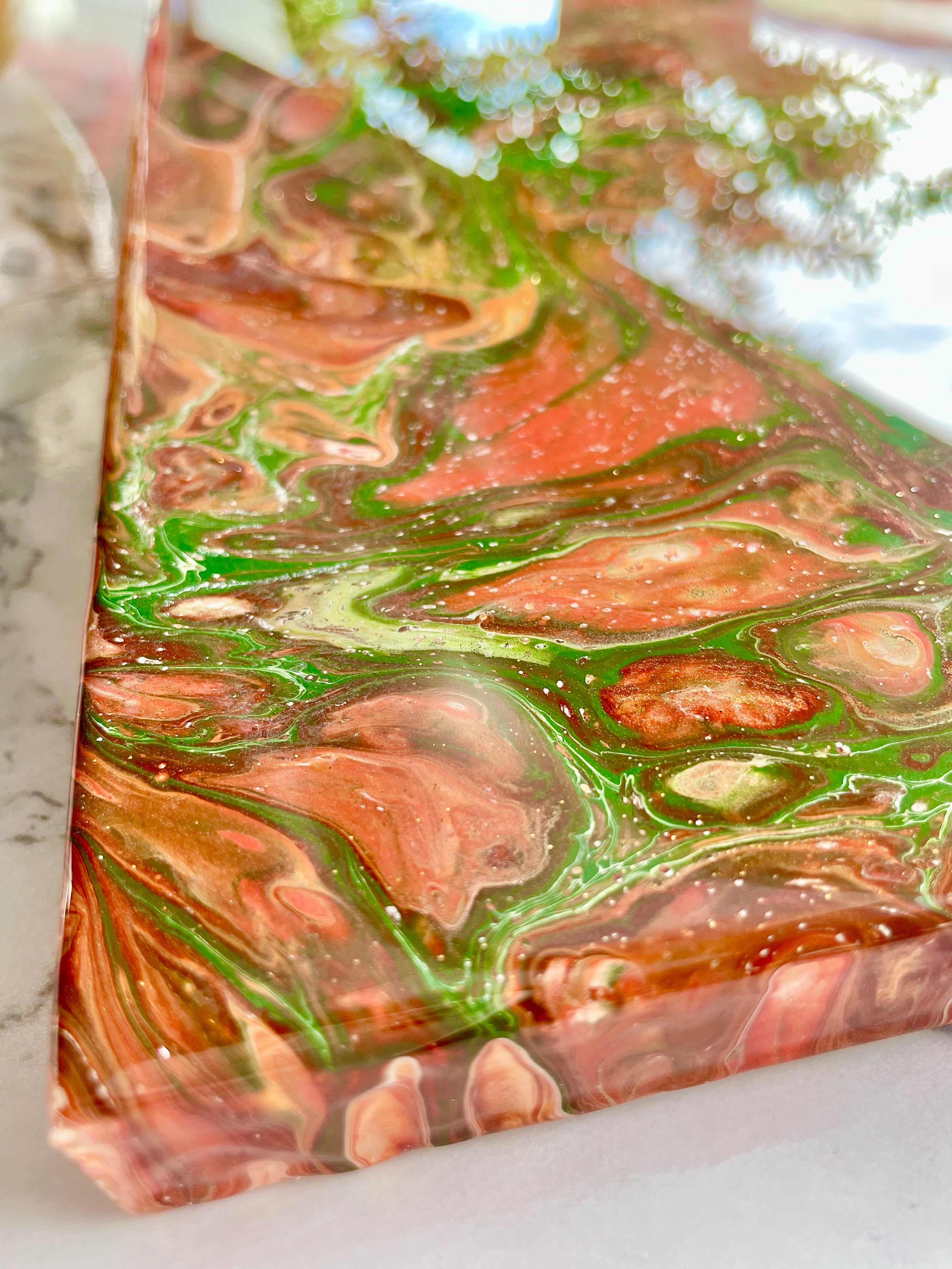 Orange Hues Autumn Wall Art Unique Resin Art Home Decor