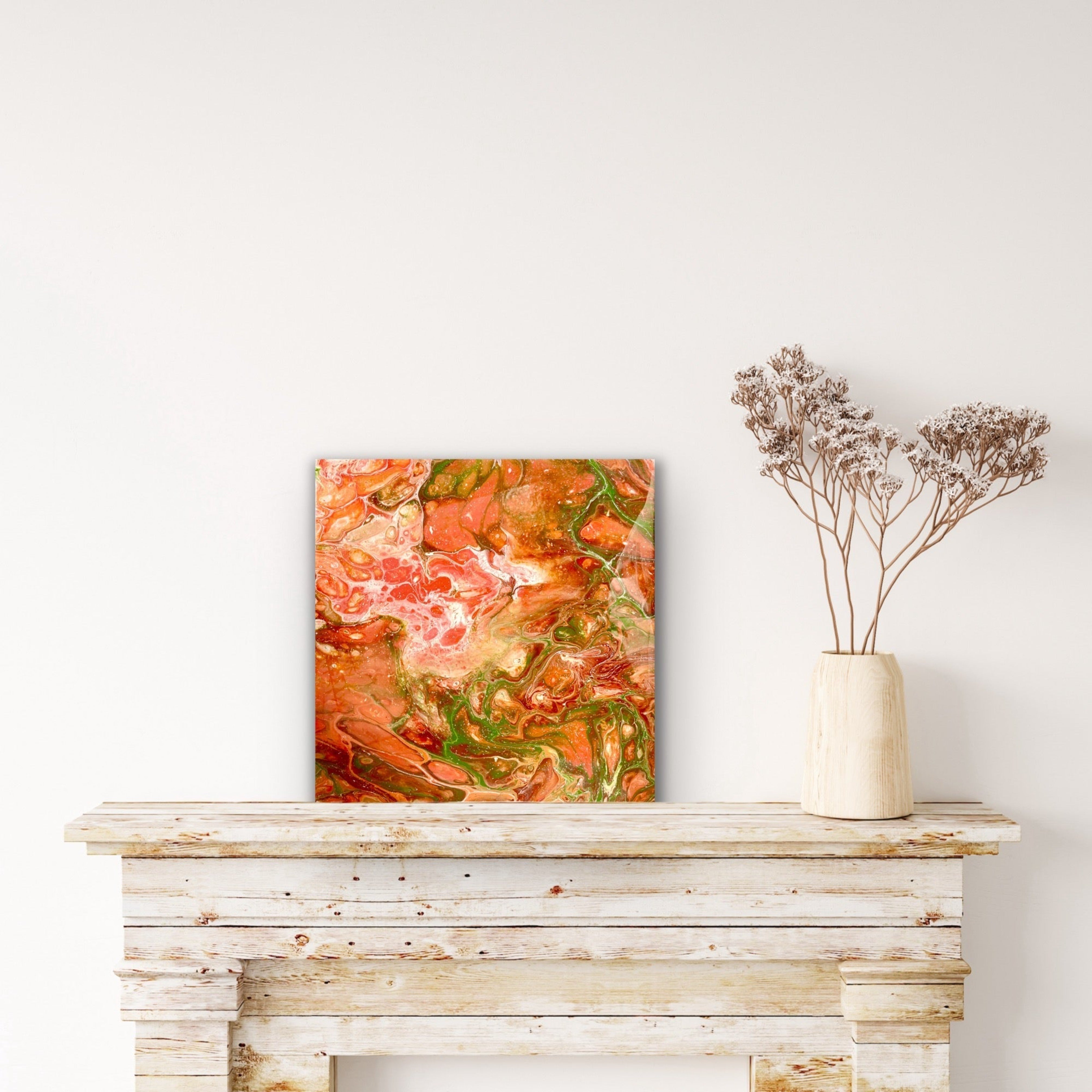 Orange Hues Autumn Wall Art Unique Resin Art Home Decor