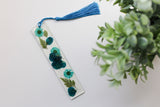 Pressed Flower Resin Bookmark with Tassel – Handmade Clear Bookmark in Blue, Red, Yellow, or Black & White | Nature-Inspired Gift for Readers