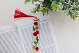 Pressed Flower Resin Bookmark with Tassel – Handmade Clear Bookmark in Blue, Red, Yellow, or Black & White | Nature-Inspired Gift for Readers