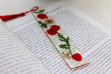 Pressed Flower Resin Bookmark with Tassel – Handmade Clear Bookmark in Blue, Red, Yellow, or Black & White | Nature-Inspired Gift for Readers