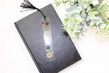 Pressed Flower Resin Bookmark with Tassel – Handmade Clear Bookmark in Blue, Red, Yellow, or Black & White | Nature-Inspired Gift for Readers