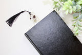 Pressed Flower Resin Bookmark with Tassel – Handmade Clear Bookmark in Blue, Red, Yellow, or Black & White | Nature-Inspired Gift for Readers