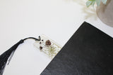 Pressed Flower Resin Bookmark with Tassel – Handmade Clear Bookmark in Blue, Red, Yellow, or Black & White | Nature-Inspired Gift for Readers