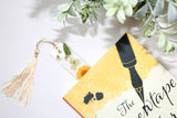 Pressed Flower Resin Bookmark with Tassel – Handmade Clear Bookmark in Blue, Red, Yellow, or Black & White | Nature-Inspired Gift for Readers