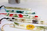 Pressed Flower Resin Bookmark with Tassel – Handmade Clear Bookmark in Blue, Red, Yellow, or Black & White | Nature-Inspired Gift for Readers