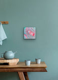 Teal and Pink Cotton Candy Abstract Modern Wall Art Unique Resin Art Home Decor